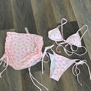 (25) NWOT Romwe Butterfly Bikini Set with Cover-Up